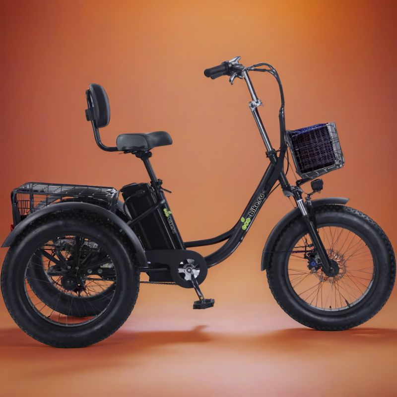 Трехколесный электровелосипед Fat Trike T NEW с передней корзиной Трехколесный электровелосипед Fat Trike T NEW с передней корзиной